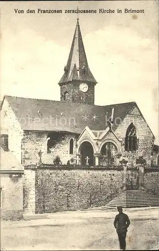 Brimont Von den Franzosen zerschossene Kirche 1. Weltkrieg Kat. Brimont