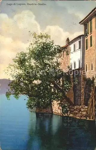 Gandria Lago di Lugano Studio Uferpartie Luganersee Kat. Gandria