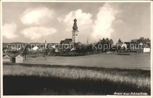 Schnaitsee Ortsansicht mit Kirche Kat. Schnaitsee