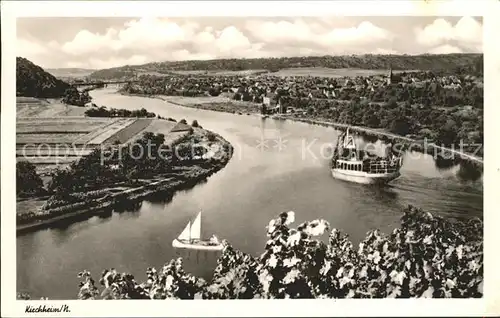 Kirchheim Neckar Panorama Dampfer Segelboot Kat. Kirchheim am Neckar