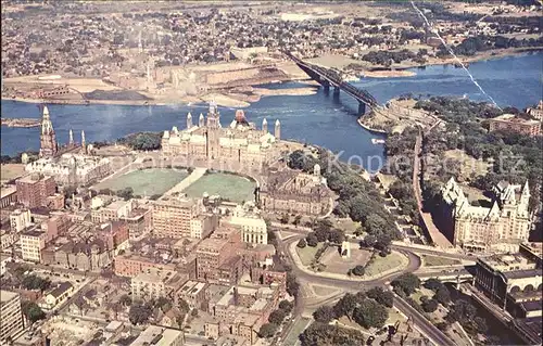 Ottawa Ontario Canadian Houses of Parliament aerial view Kat. Ottawa