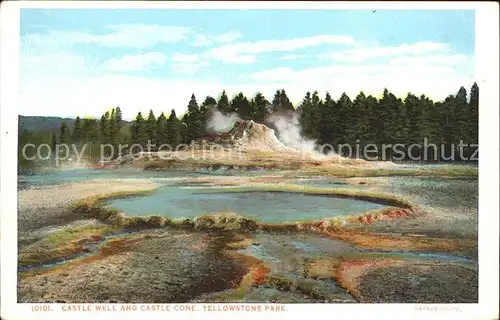 Yellowstone National Park Castle Well and Castle Geyser Cone Kat. Yellowstone National Park