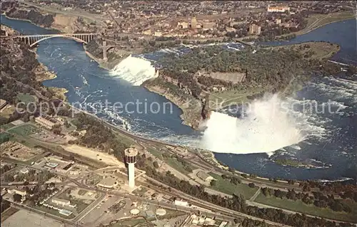 Niagara Falls Ontario Canadian Horseshoe Falls and American Falls aerial view Kat. Niagara Falls Canada