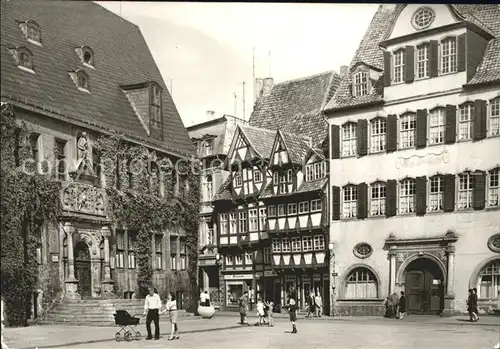 Quedlinburg Markt mit Rathaus 16. Jhdt. Kat. Quedlinburg