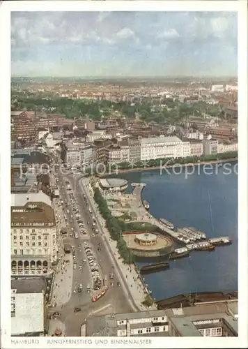 Hamburg Jungfernstieg und Binnenalster Fliegeraufnahme Kat. Hamburg