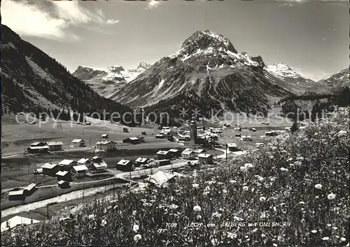 Lech Vorarlberg Panorama mit Omeshorn Bergwiese Kat. Lech