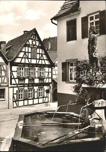 Marbach Neckar Schillers Geburtshaus Brunnen Fachwerkhaus Kat. Marbach am Neckar