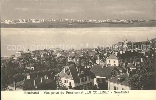 Neuchatel NE Vue prise du Pensionnat La Colline Lac et les Alpes Kat. Neuchatel