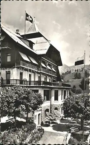 Sonloup Hotel Restaurant Schweizer Flagge Kat. Les Avants
