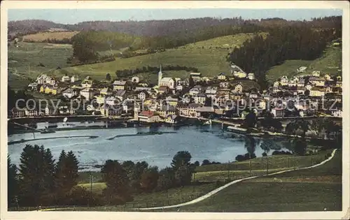 Villers le Lac Vue generale Bassins et Saut du Doubs Frontiere Franco Suisse Kat. Villers le Lac