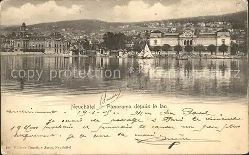 Neuchatel NE Panorama depuis le lac Kat. Neuchatel