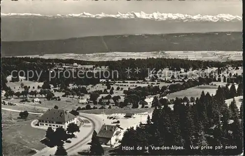 La Vue des Alpes Hotel Panorama des Alpes vue prise par avion Kat. La Vue des Alpes