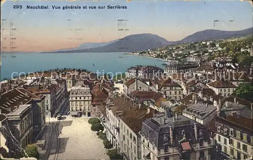 Neuchatel NE Vue generale et vue sur Serrieres Kat. Neuchatel