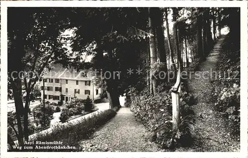 Raemismuehle Asyl Erholungsheim Weg zum Abendrotbaenkchen Kat. Raemismuehle