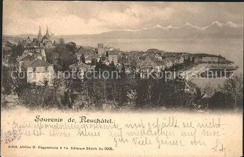 Neuchatel NE Panorama See Alpen Kat. Neuchatel