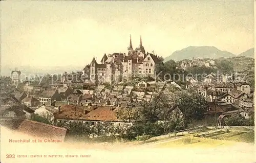 Neuchatel NE Stadtbild mit Schloss Chateau Kat. Neuchatel