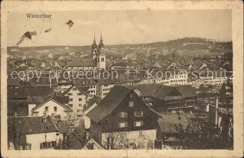 Winterthur Stadtbild mit Kirche Kat. Winterthur