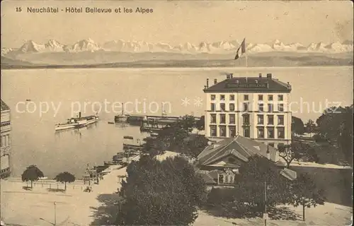Neuchatel NE Hotel Bellevue Lac et les Alpes Kat. Neuchatel