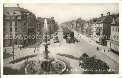 La Chaux de Fonds Grande Fontaine Rue Leopold Robert Kat. La Chaux de Fonds