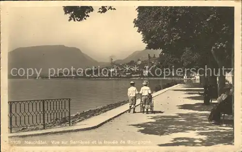 Neuchatel NE Vue sur Serrieres et la trouee de Bourgogne Kat. Neuchatel