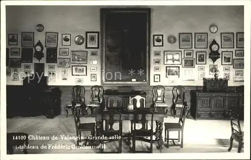 Valangin Grande Salle Tableau de Frederic Guillaume II au Chateau Kat. Valangin