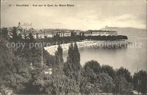 Neuchatel NE Vue sur le Quai du Mont Blanc Kat. Neuchatel