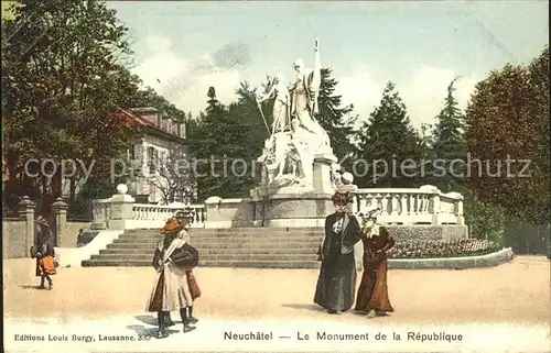 Neuchatel NE Monument de la Republique Denkmal Kat. Neuchatel