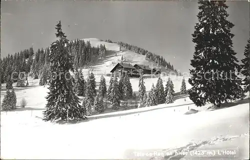 Tete de Ran Hotel Jura Neuchatelois Winterpanorama Kat. Tete de Ran