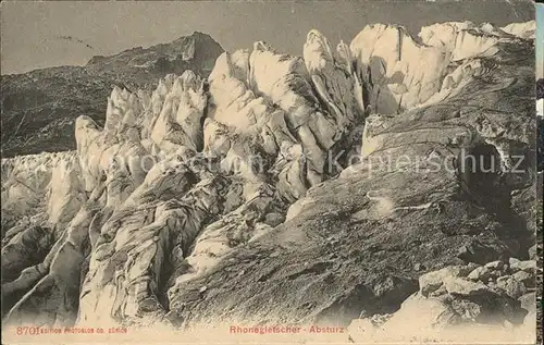 Rhonegletscher Glacier du Rhone Absturz Kat. Rhone
