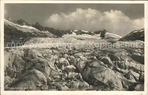 Rhonegletscher Glacier du Rhone und Gerstenhoerner Kat. Rhone