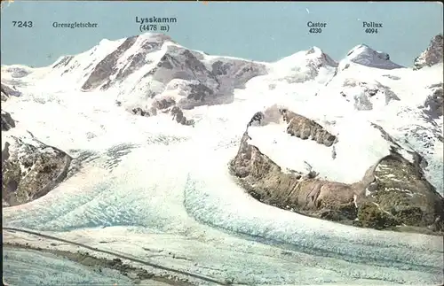 Lyskamm Gletscher Gebirgspanorama Kat. Lyskamm