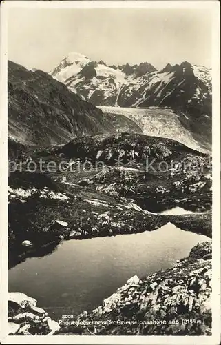 Rhonegletscher Glacier du Rhone Blick von der Grimselpasshoehe Gebirgspanorama Kat. Rhone