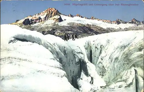 Furka Naegelisgraetli und uebergang ueber den Rhonegletscher Bergsteiger Kat. Furka