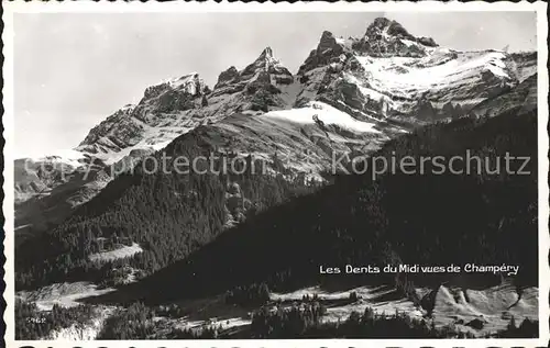 Champery Les Dents du Midi Gebirgspanorama Kat. Champery