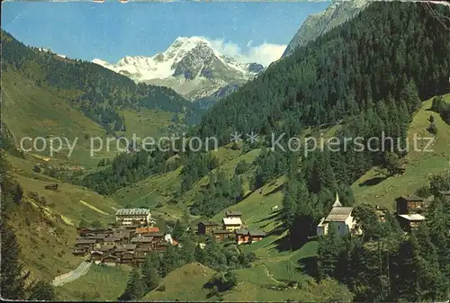 Binn Sommerpanorama mit Ofenhorn Alpen Kat. Binn