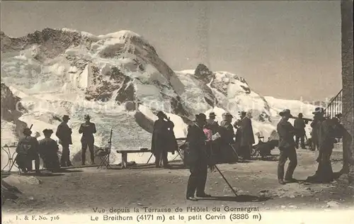 Gornergrat Zermatt Vue depuis la Terrasse de l Hotel Breithorn petit Cervin Kat. Gornergrat