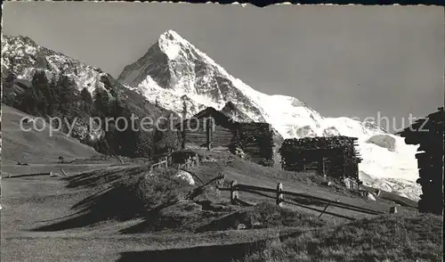 Dent Blanche VS Vue de la Forclaz d Herens Walliser Alpen Kat. Dent Blanche