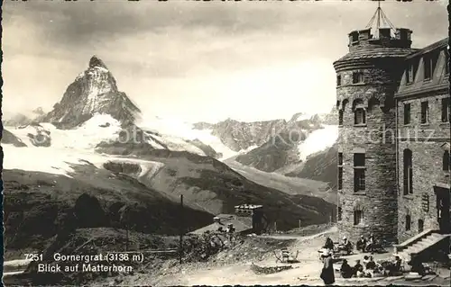 Gornergrat Zermatt Blick auf Matterhorn Walliser Alpen Kat. Gornergrat