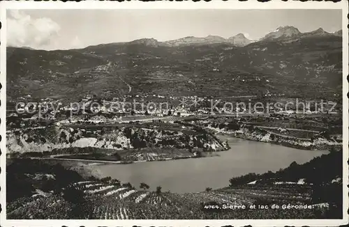 Sierre VS Panorama Lac de Geronde Alpes Kat. Sierre Siders