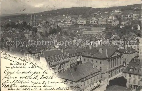 Neuchatel NE Vue generale sur la ville Kat. Neuchatel