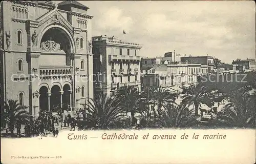 Tunis Cathedrale et Avenue de la marine Kat. Tunis