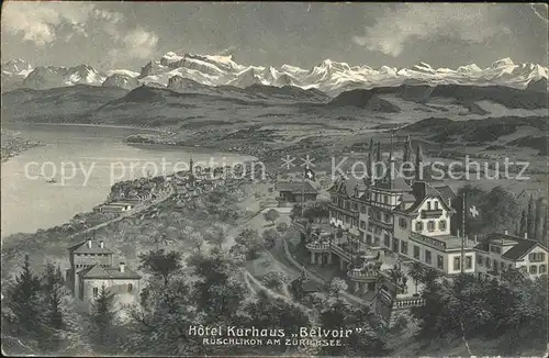 Rueschlikon Hotel Kurhaus Belvoir Zuerichsee Alpenpanorama Kat. Rueschlikon