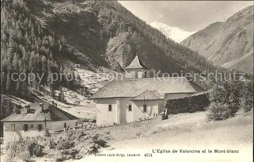 Vallorcine Haute Savoie Eglise et le Mont Blanc Kat. Vallorcine