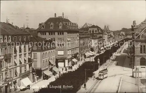 La Chaux de Fonds Rue Leopold Robert Tram Kat. La Chaux de Fonds