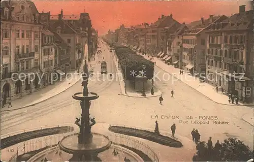 La Chaux de Fonds Grande Fontaine Rue Leopold Robert Kat. La Chaux de Fonds