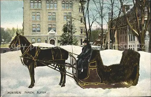 Montreal Quebec Typical Sleigh Pferdeschlitten Kat. Montreal