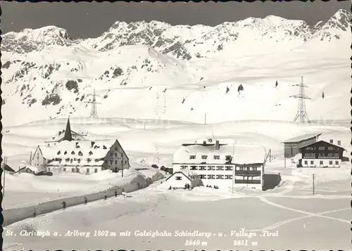 St Christoph Arlberg mit Galsigbahn Schindlerspitz Valluga Berghotel Wintersportplatz Kat. St. Anton am Arlberg