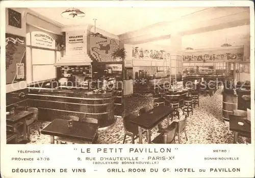 Paris Le Petit Pavillon Hotel Restaurant Bar Kat. Paris