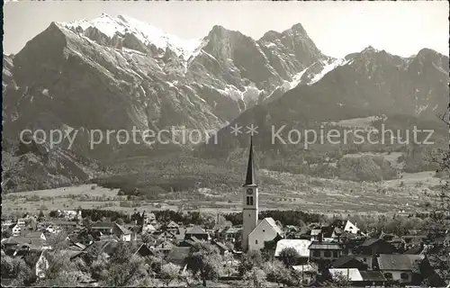 Bad Ragaz Gesamtansicht mit Falknis Raetikon Kat. Bad Ragaz