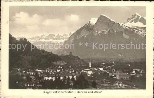 Bad Ragaz Panorama mit Churfirsten Gonzen Alvier Appenzeller Alpen Kat. Bad Ragaz